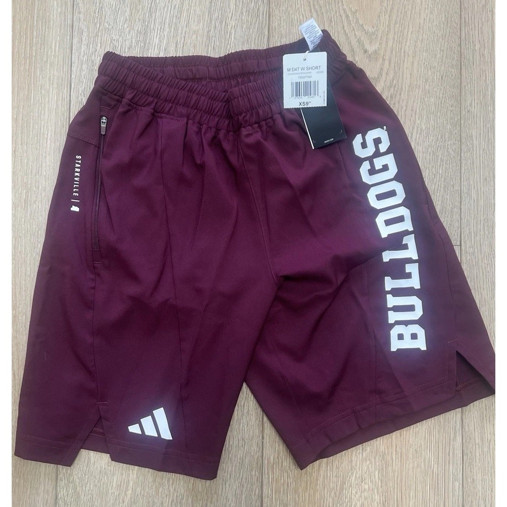 Adidas Men's D4T Woven Mississippi State Univ Shorts, Maroon X-Small/9" Inseam
